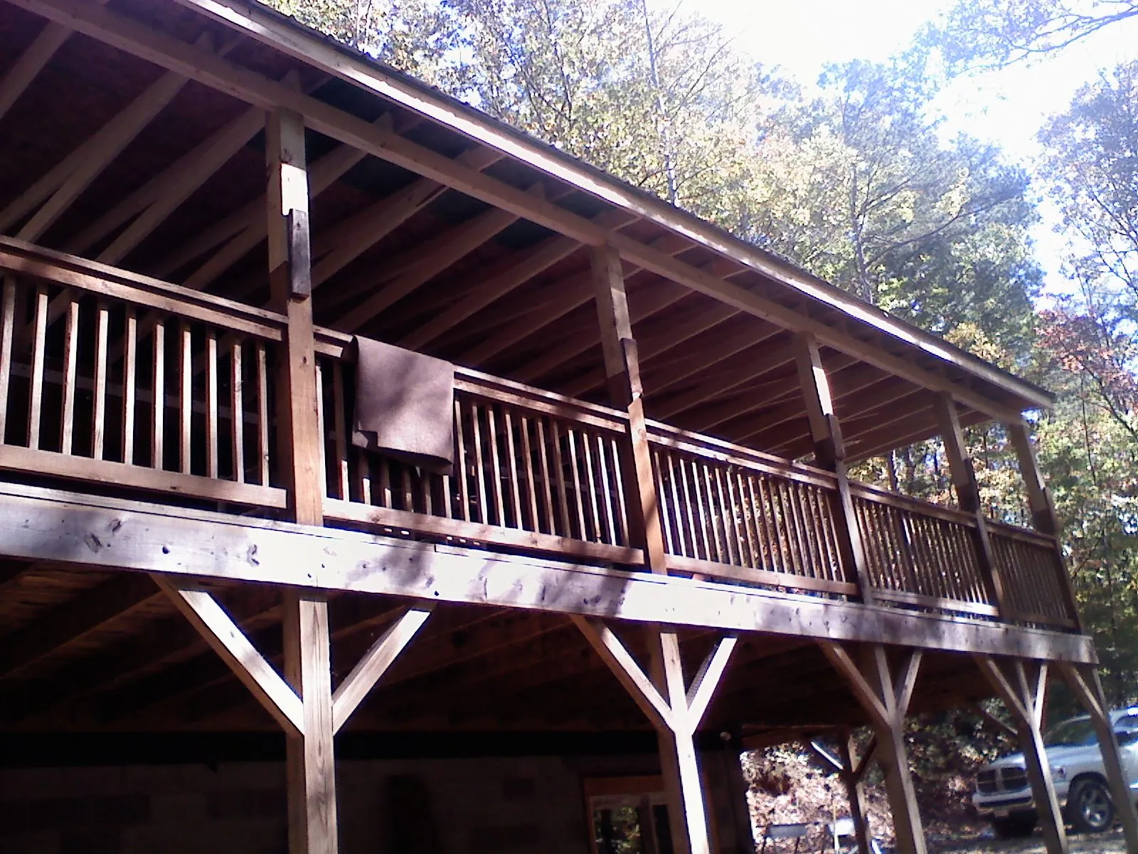Timber framing under a new elevated porch and deck — Roof Leak Repair in Prudence Island by Roofing Brothers